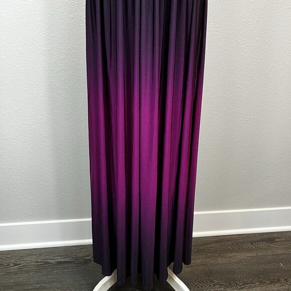 Y2K Maxi Dress Sleeveless Sz 4 Whimsigoth Dark Romantic Plum Ombre Fairy Vamp - Picture 4 of 11